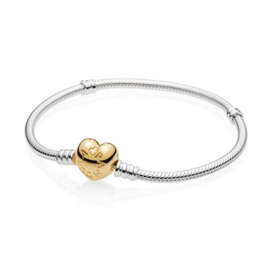 Pandora Heart Clasp Snake Chain Bracelet