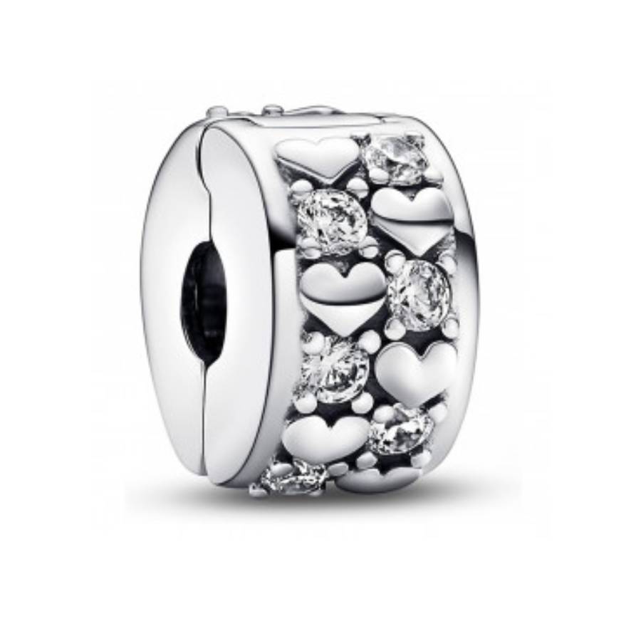 792201c01 Pandora Ladies Infinite Hearts Sparkling Clip Charm 792235C01 ...
