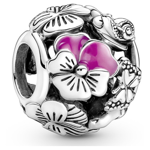 Pandora Ladies Sterling Silver Pansy Flower Friends Charm 790759C01 ...