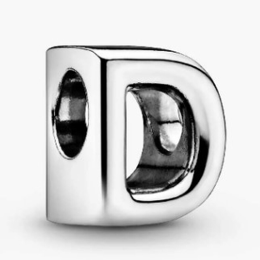 Pandora Letter D Silver Charm In Metallic