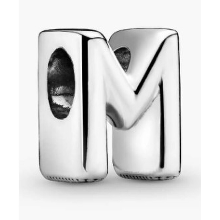 Pandora Letter M Silver Charm In Silver