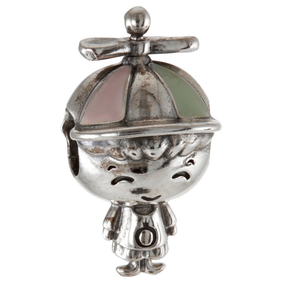 Pandora Little Boy Charm In Sterling Silver In Gray