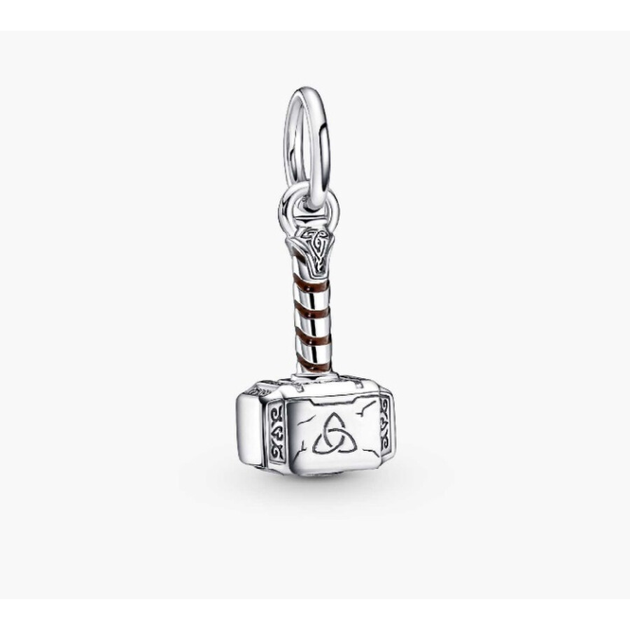 Pandora Marvel Thors Hammer Sterling Silver Dangle In Metallic