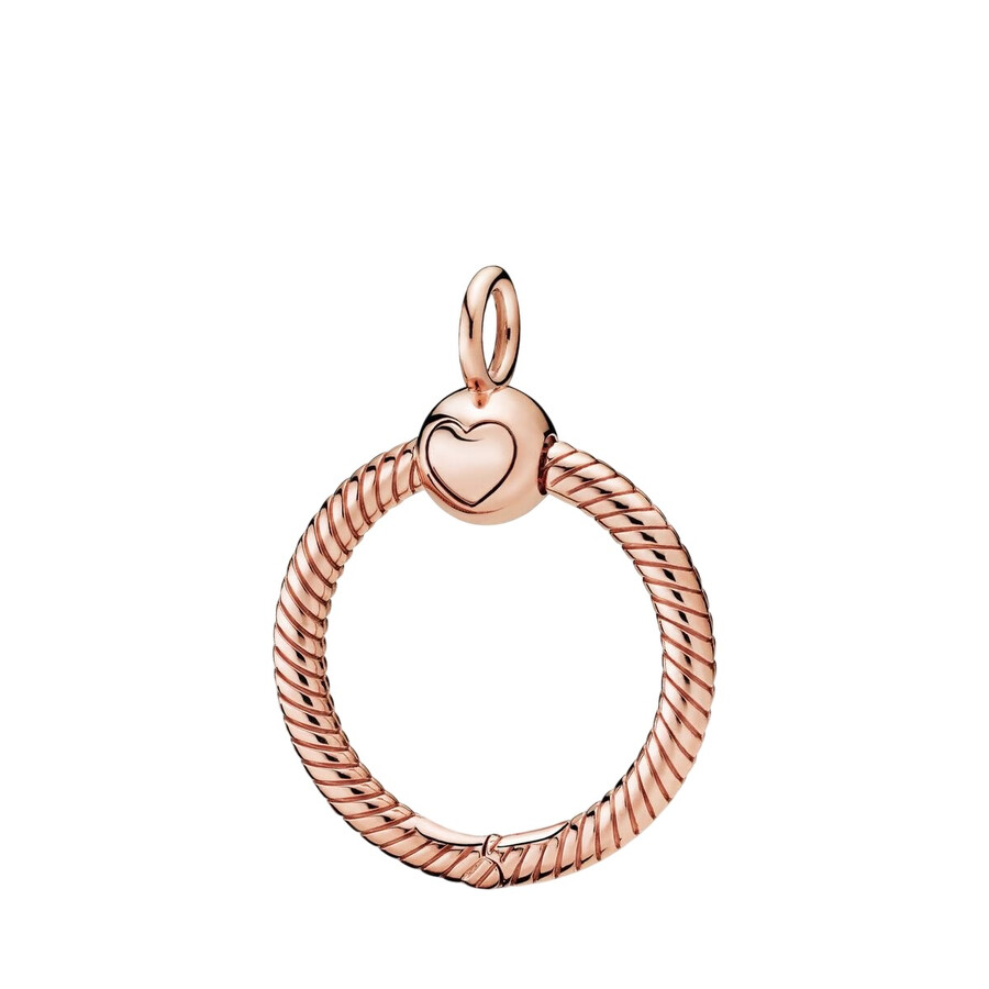 Pandora Moments 14k Rose Gold-plated Small O Pendant In Pink/rose Gold Tone/gold Tone