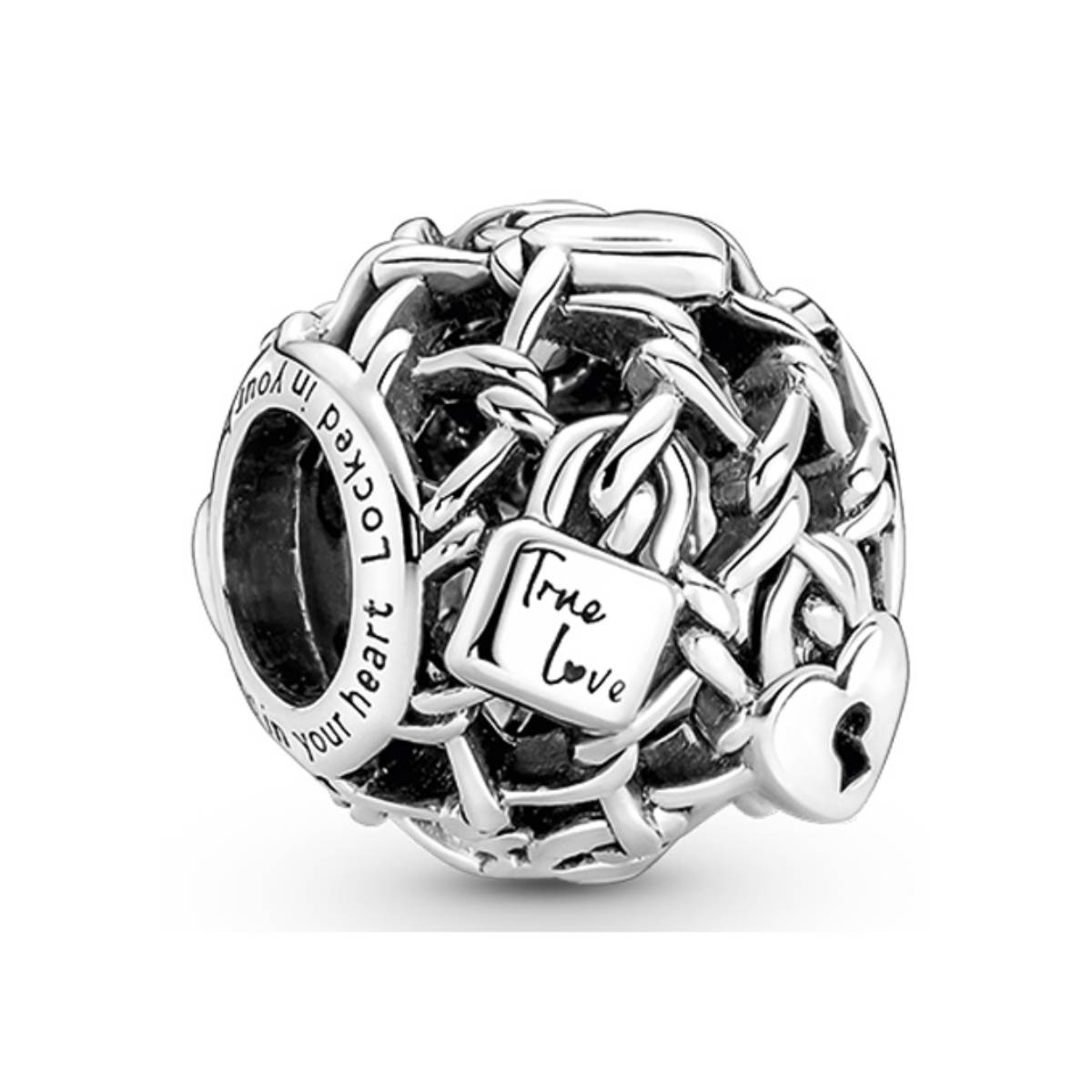Pandora Openwork Chain Link Padlock Charm 790071C00 5700302964509