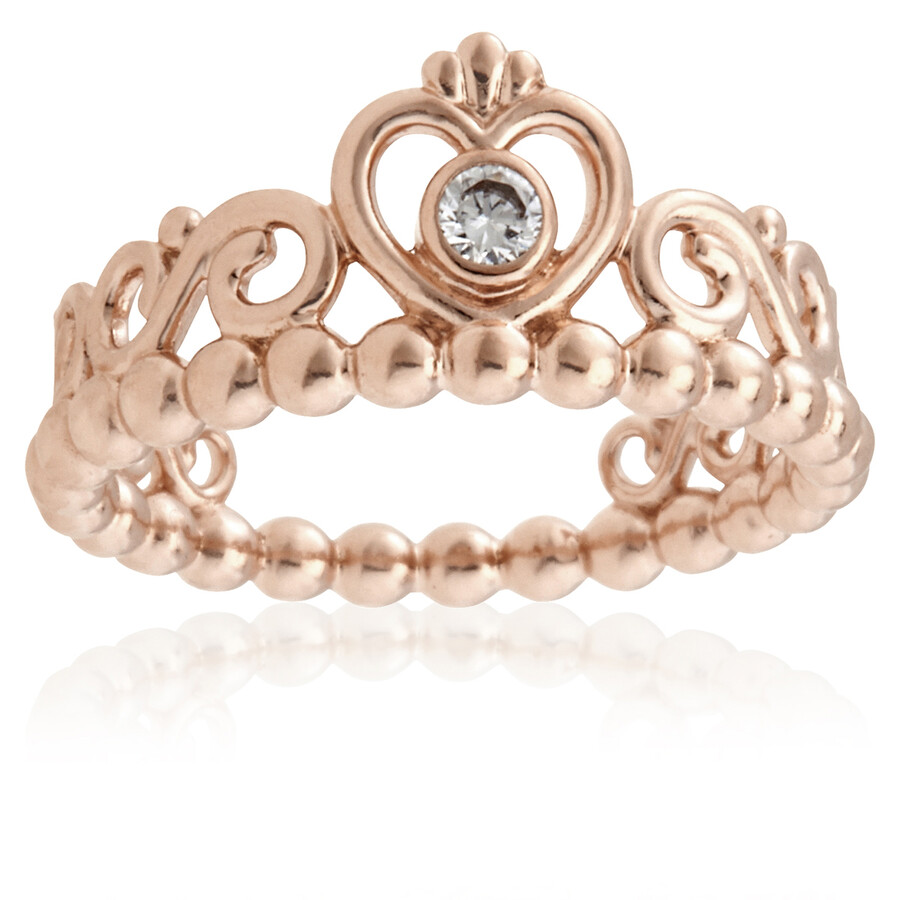 Pandora Princess Tiara Crown Ring In Rose Gold In Pink/rose Gold Tone/gold Tone