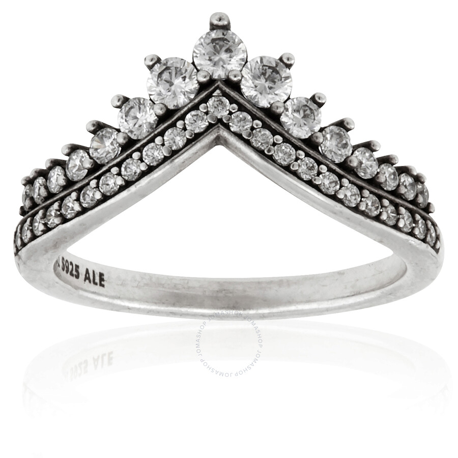 Pandora Princess Wishbone Ring In Sterling Silver In Silver Tone