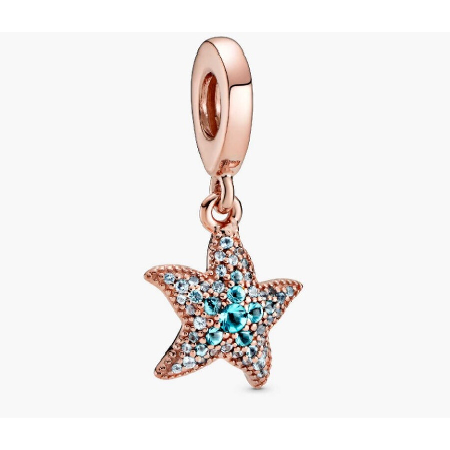 Pandora Starfish Rose Dangle With Icy Blue And Ice Green Crystal