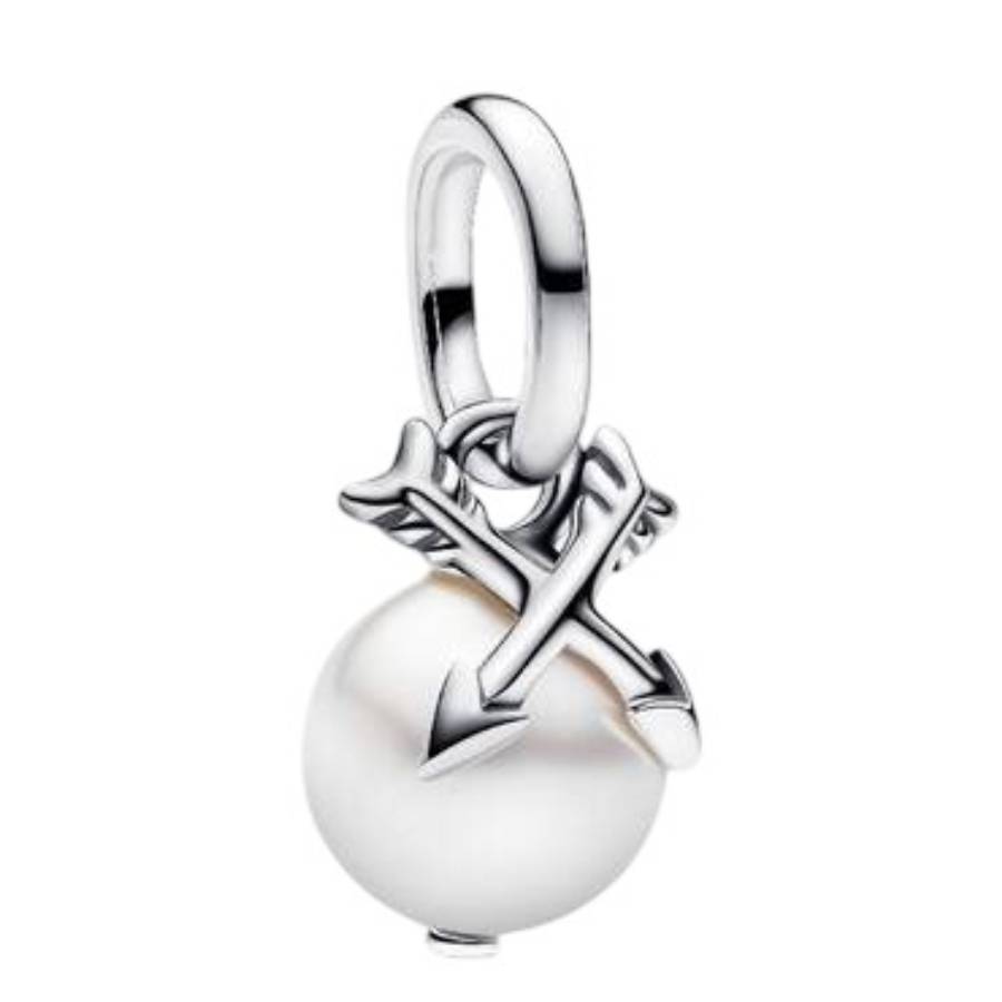 Pandora Sterling Sillver Pearl & Arrows Mini Dangle Charm 793687C01 ...