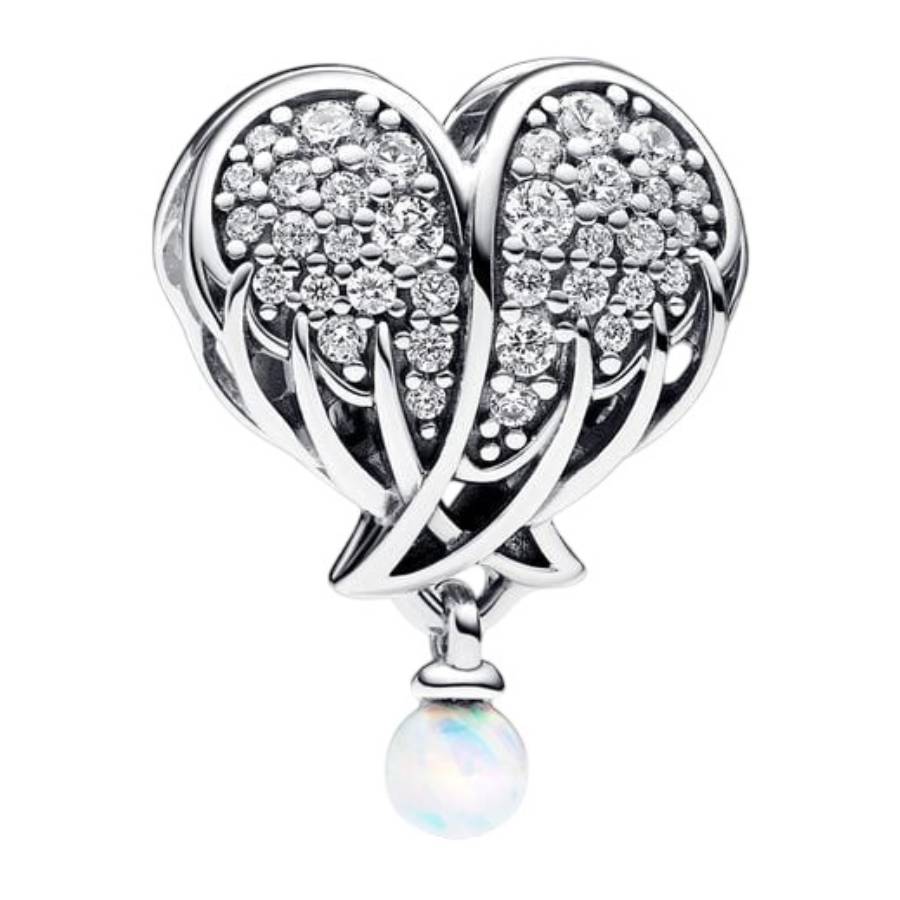 Pandora Sterling Silver Angel Wings and Heart Charm 792980C01 - Jewelry ...
