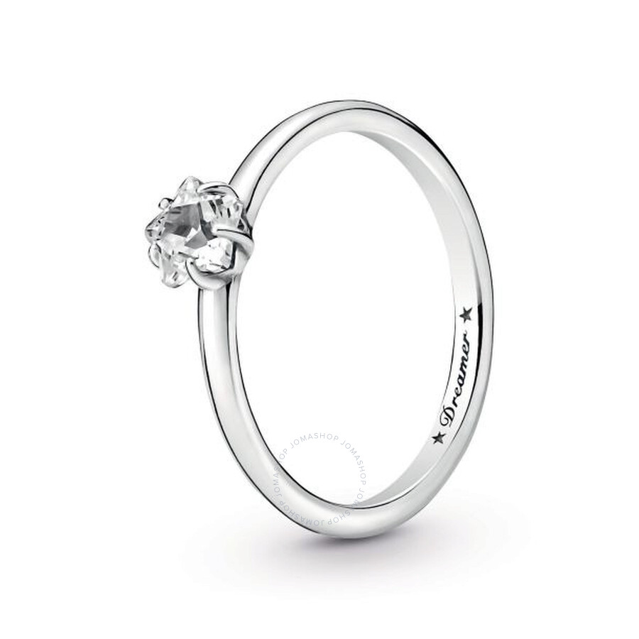 Pandora Sterling Silver Celestial Sparkling Star Solitaire Ring In Silver Tone