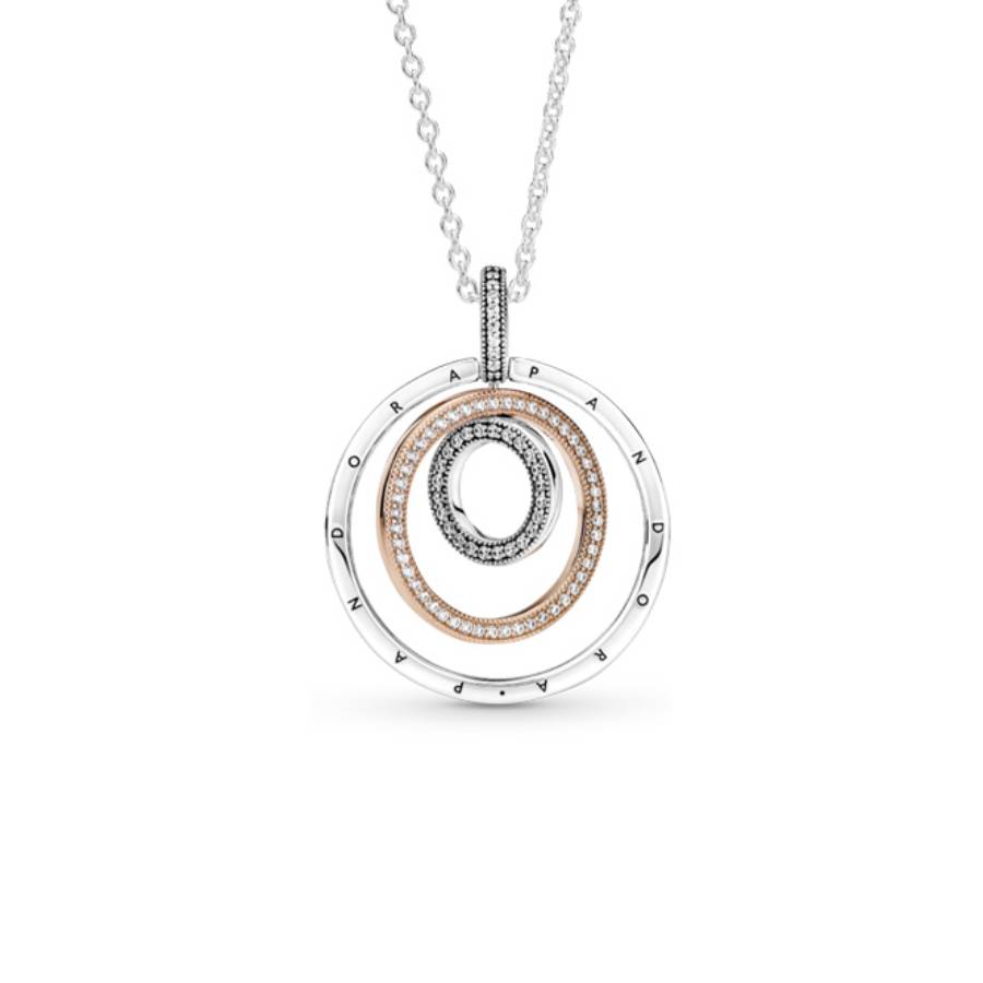 393160c01 Pandora Two-tone Circles Necklace 389483C01-60 5700302937930 - Jewelry ...