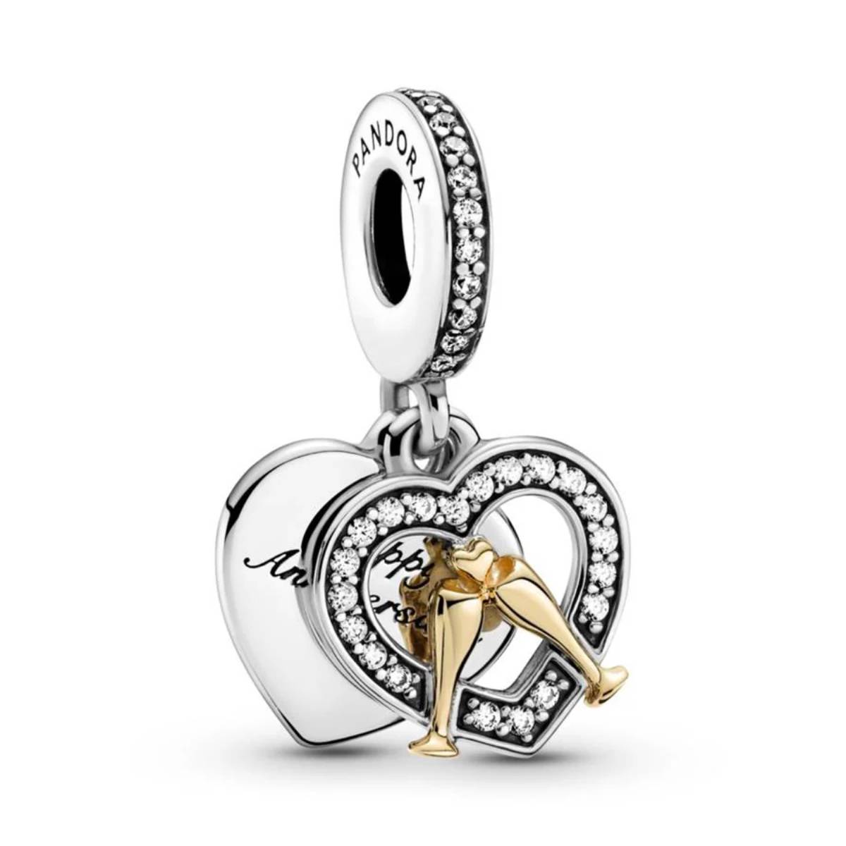 Pandora Two-Tone Happy Anniversary Dangle Charm 799322C01 5700302916591 ...