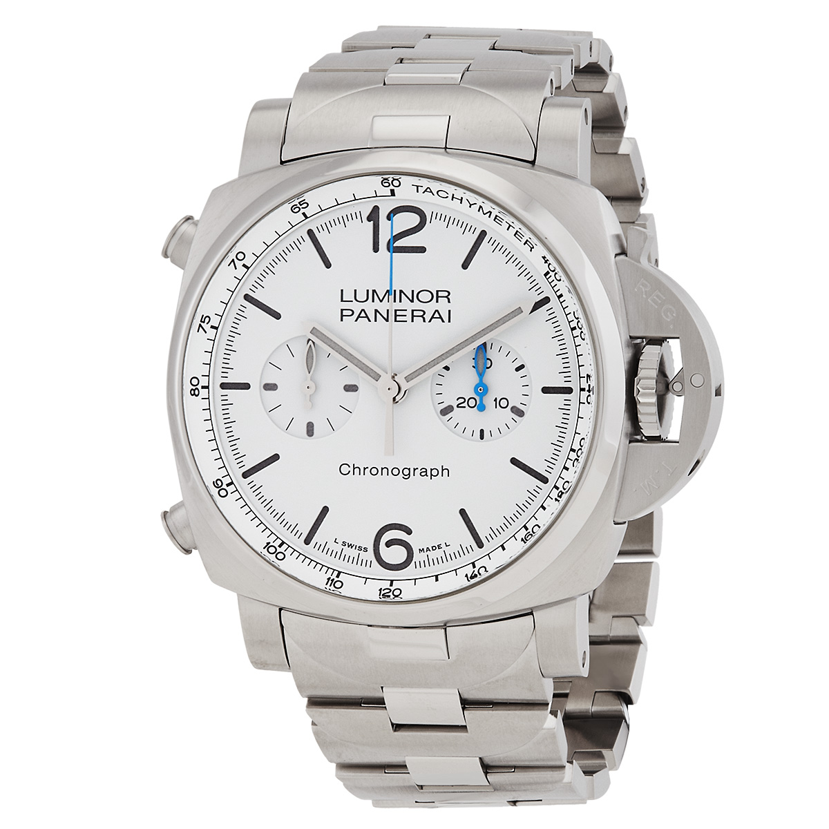 Panerai Luminor Chrono 44mm Chronograph Automatic White Dial Men's Watch PAM01548