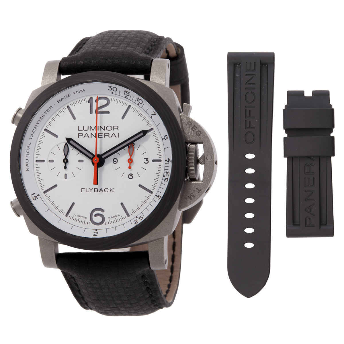 Panerai Luminor Chrono Automatic White Dial Watch PAM01297