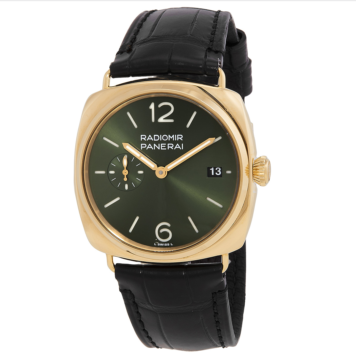 Panerai Radiomir Quaranta 40 Yellow Gold Automatic Green Dial Men's Watch PAM01437