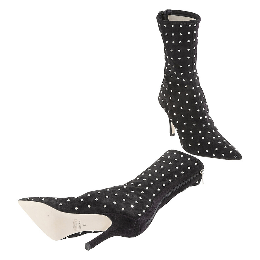 Paris Texas Ladies Black Diamond Holly Mama Ankle Boots In Black