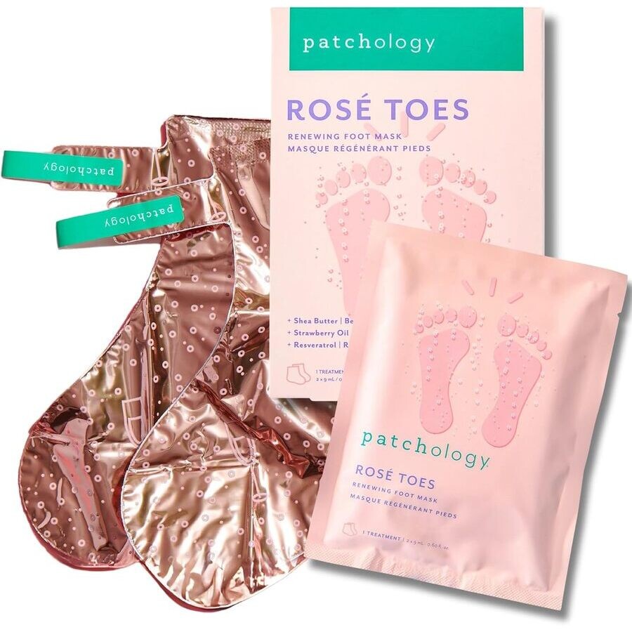 Patchology Rose Toes Renewing Foot Mask Skin Care 818262023886 In Pink