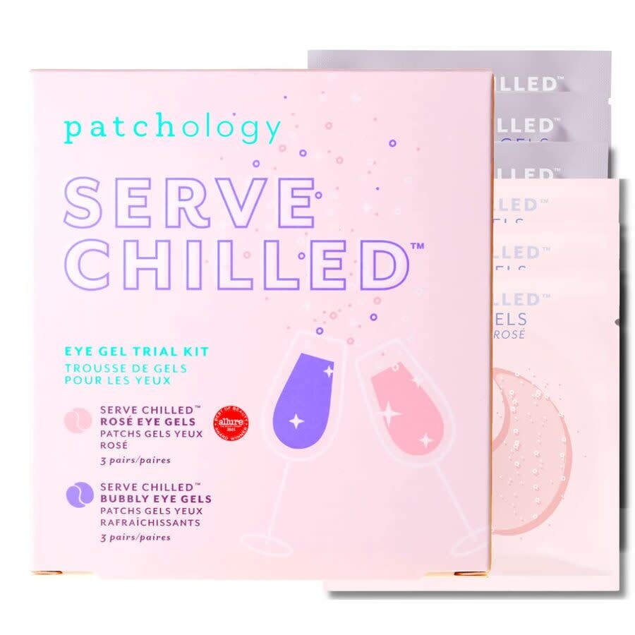 Patchology Serve Chilled Eye Gel Trial Kit Gift Set Skin Care 818262023701 In Pink