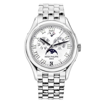 Patek Philippe Annual Calendar Moonphase Silver Dial Gold Stainless Steel Automatic Men's Watch 5036-1R
