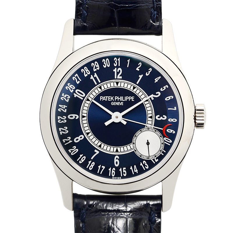 Patek Philippe Calatrava Automatic Blue Dial 18kt White Gold Men's Watch 6000G-012
