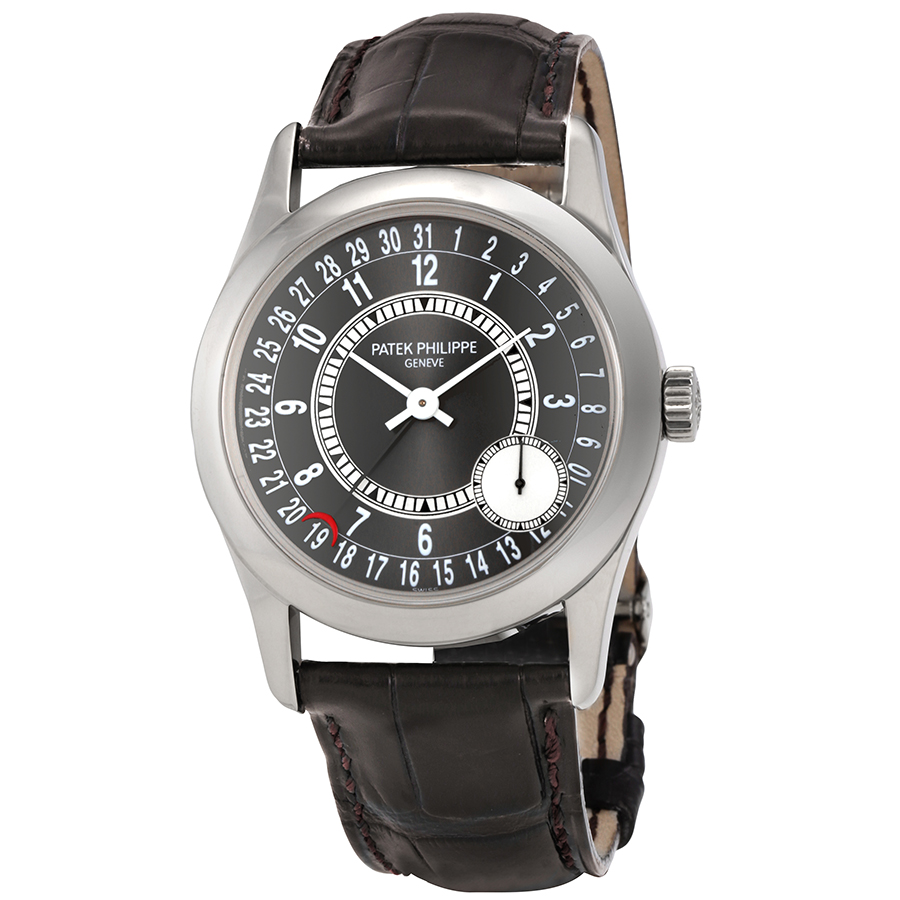 Patek Philippe Calatrava Automatic Grey Dial 18kt White Gold Men's Watch 6000G-010