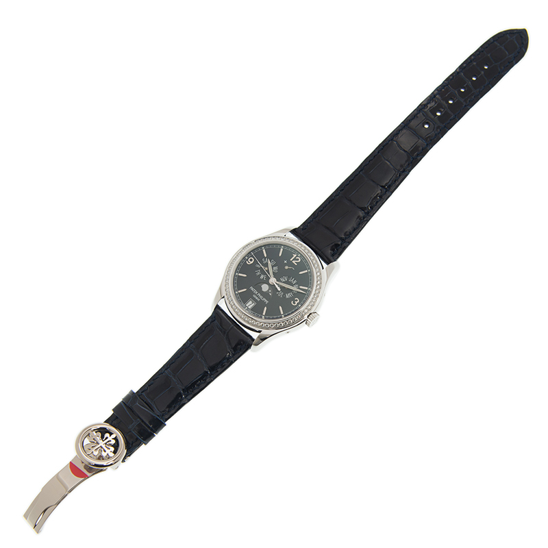 Complications Annual Calendar Blue Dial 18kt White Gold Diamond Blue Leather Men's Watch