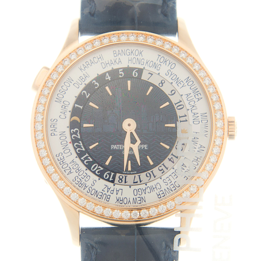 Patek Philippe Complications World Time New York Edition Automatic Diamond Blue Dial Watch 7130R-012