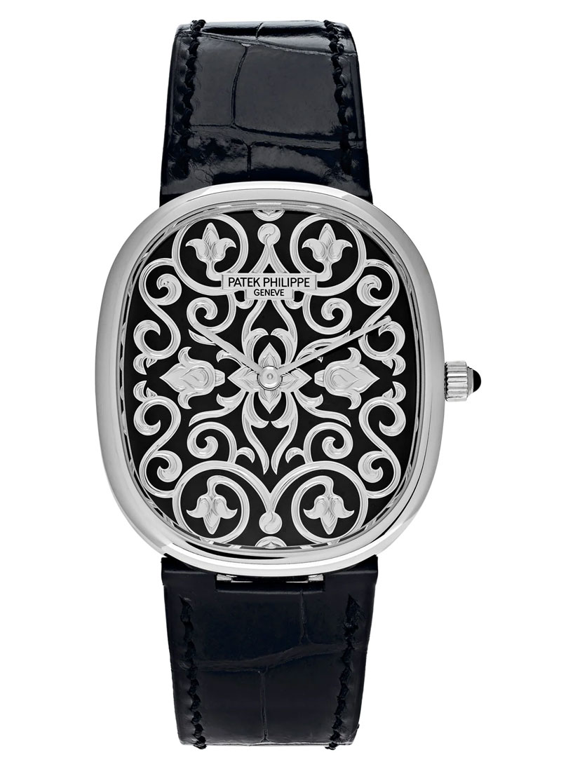 Golden Ellipse Automatic Black Dial Ladies Watch