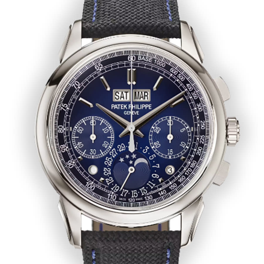 Grand Complications Chronograph Hand Wind Blue Dial Watch