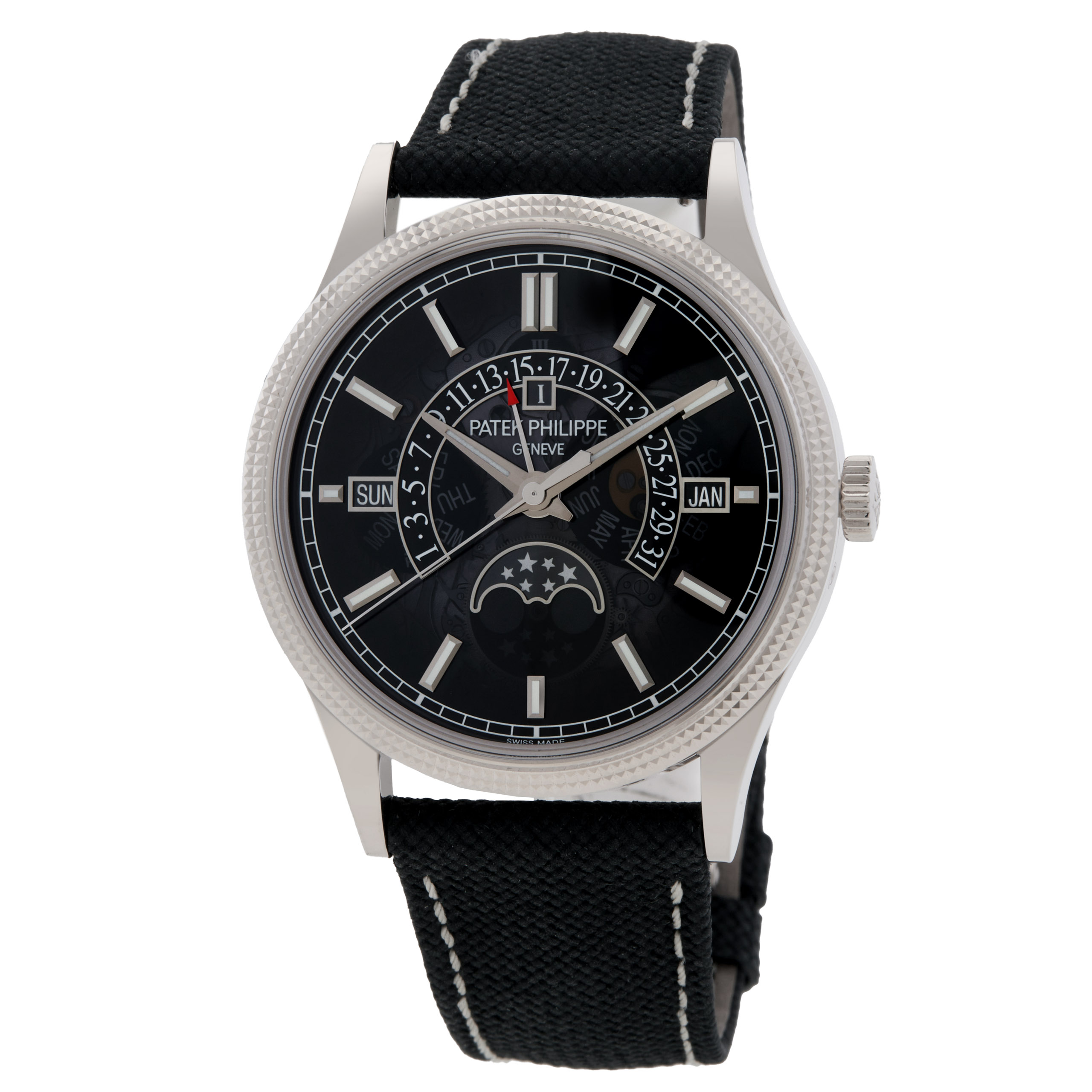 Grand Complications Perpetual Hand Wind Moon Phase Black Dial Watch