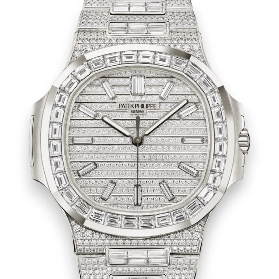 Nautilus Automatic Diamond Silver Dial Men's Watch