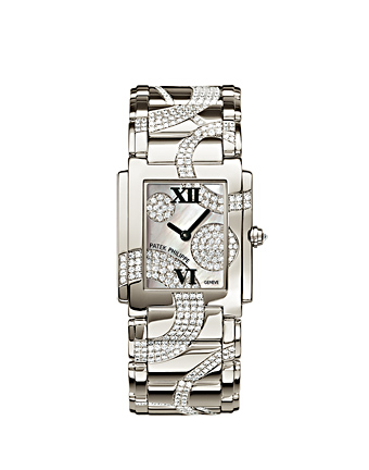 Patek Philippe Twenty-4 Mother of Pearl set with Diamonds Dial Ladies Watch 4910-49G