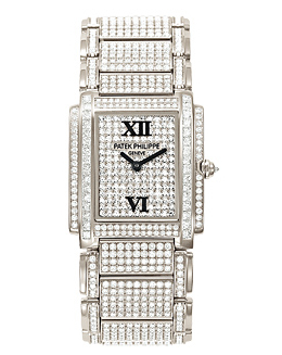 Patek Twenty-4 White Gold w- Diamonds Ladies Watch 4910-51G