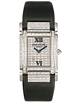 Patek Twenty-4 White Gold w- Diamonds Ladies Watch 4911G