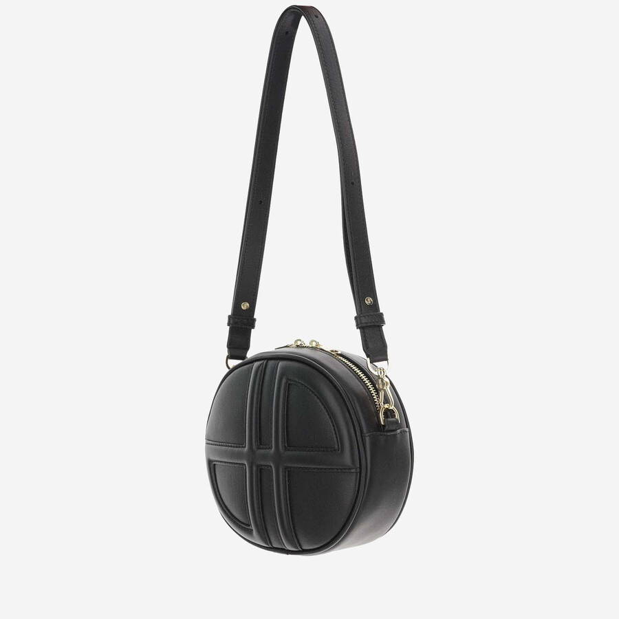 Patou Calf Leather Le Jp Crossbody Bag In Black