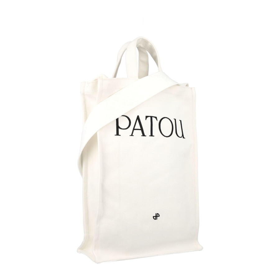 Patou Logo-print Vertical Tote Bag In White