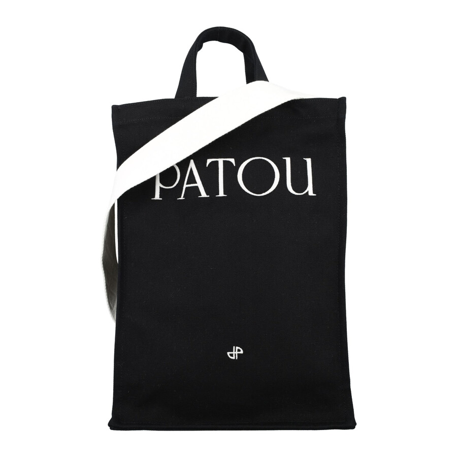 Patou Logo-embroidered Tote Bag In Black