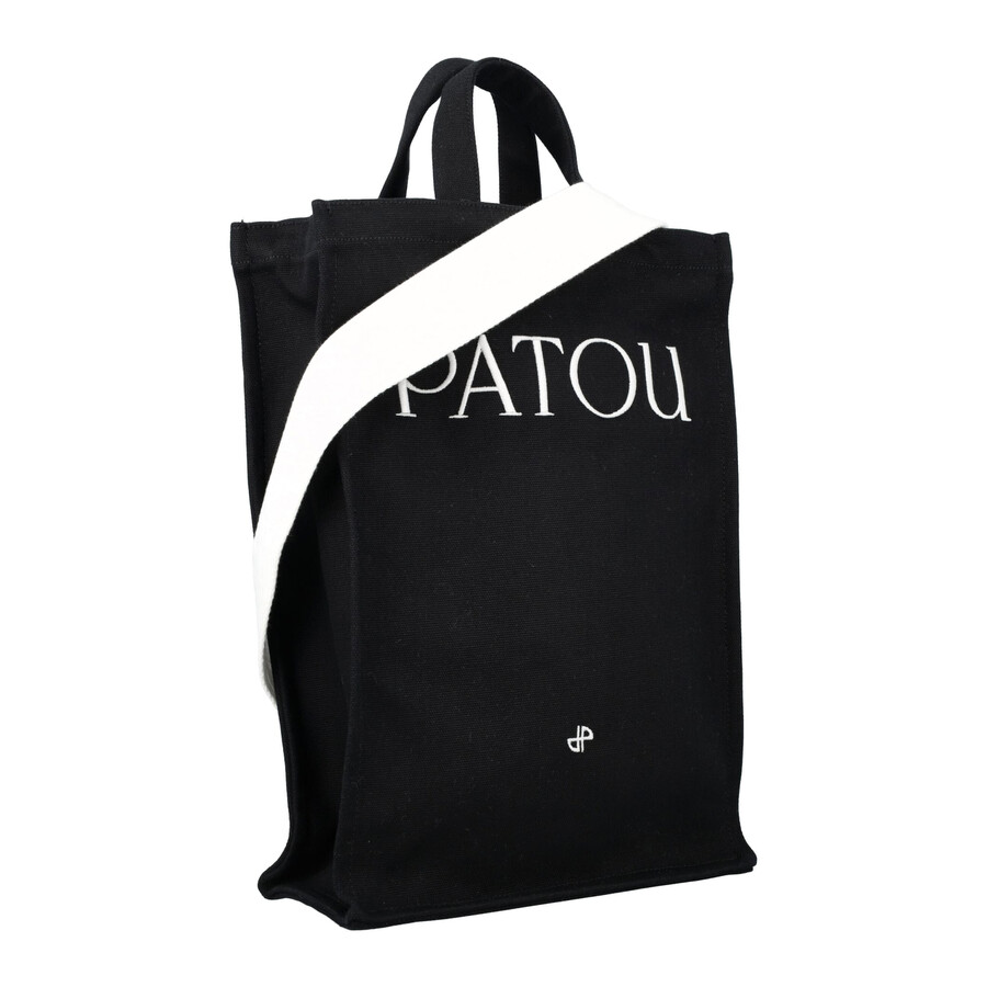 Patou Logo-embroidered Tote Bag In Black