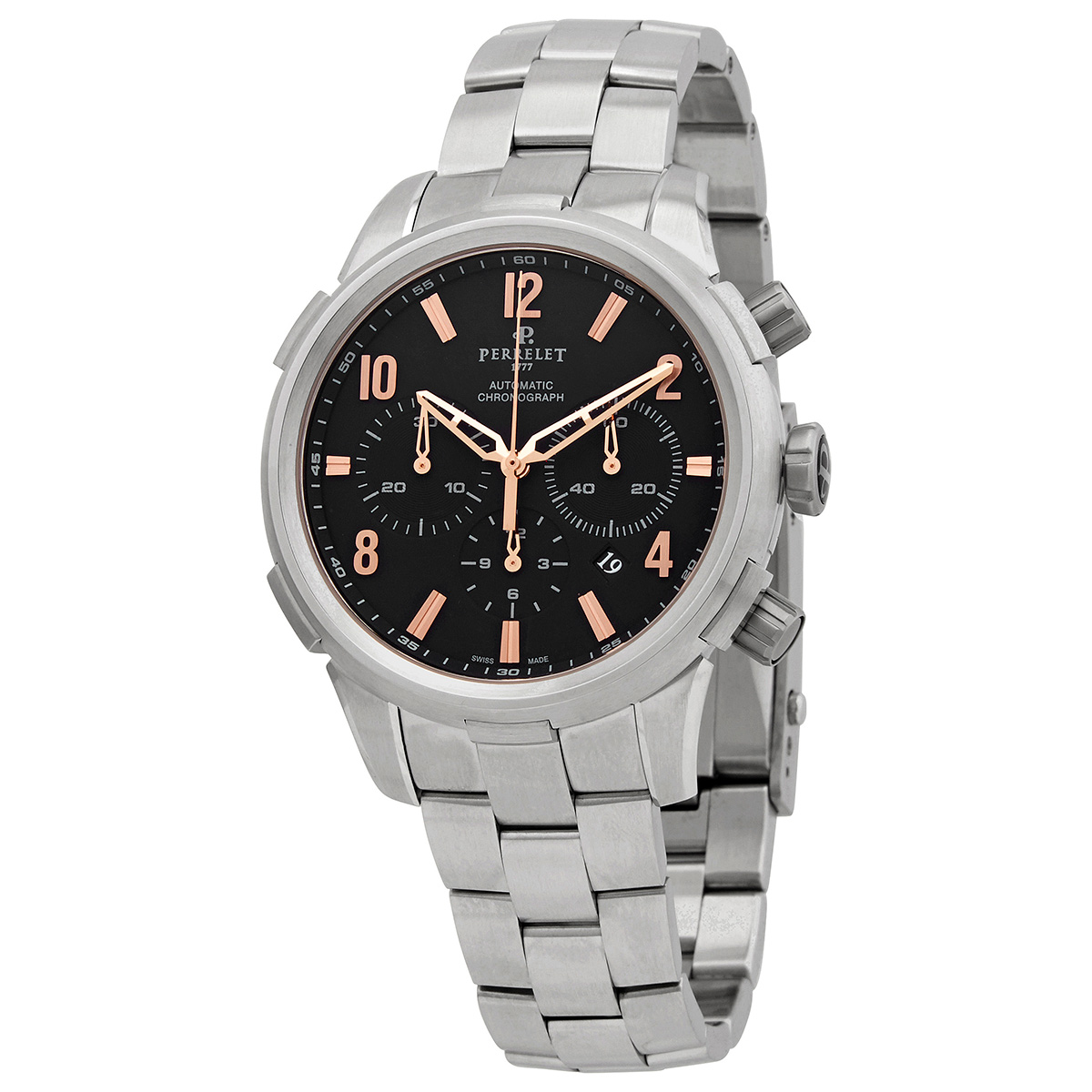 Perrelet Class T Chrono Automatic Black Dial Men's Watch A1069/C