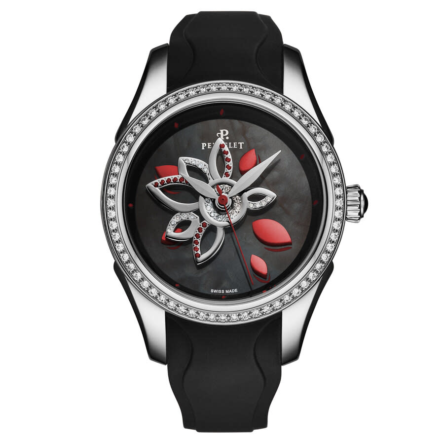 Perrelet Diamond Flower Automatic Black Dial Ladies Watch A2037/C