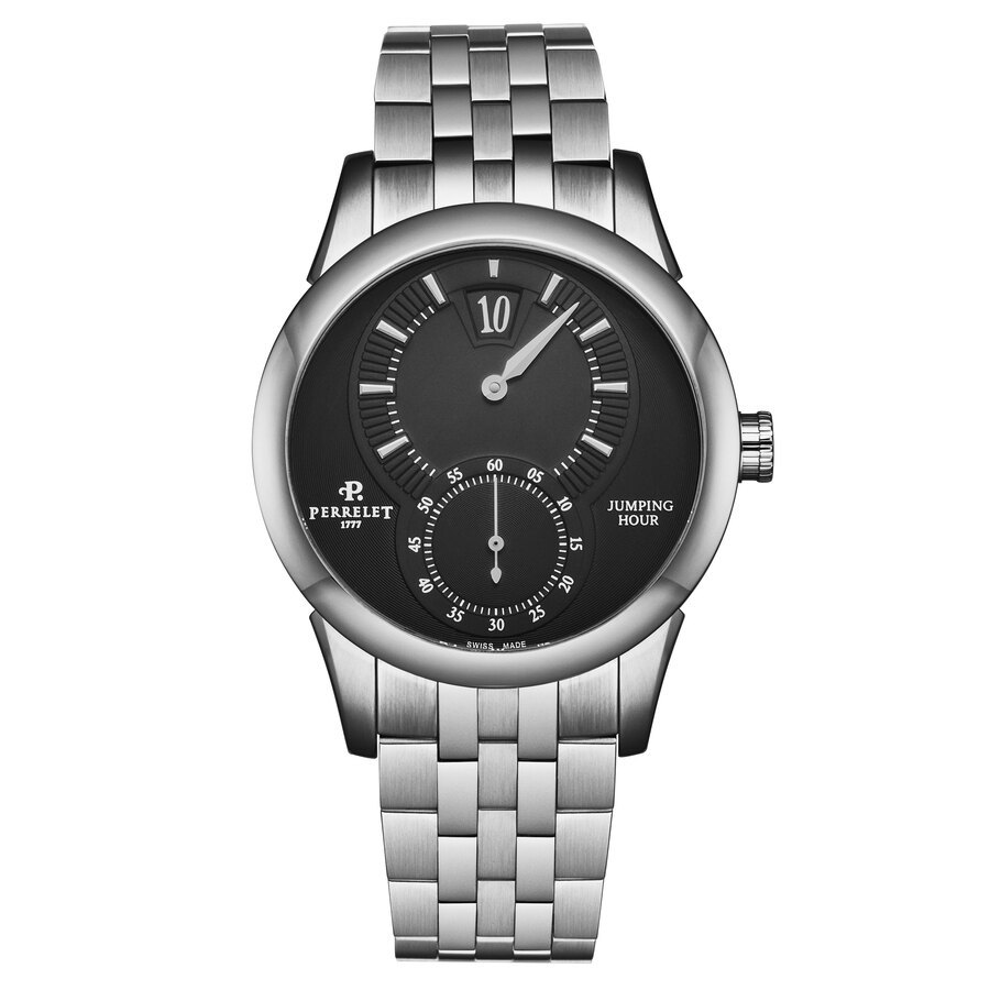 Perrelet Jumping Hour Automatic Black Dial Men's Watch A1037/G