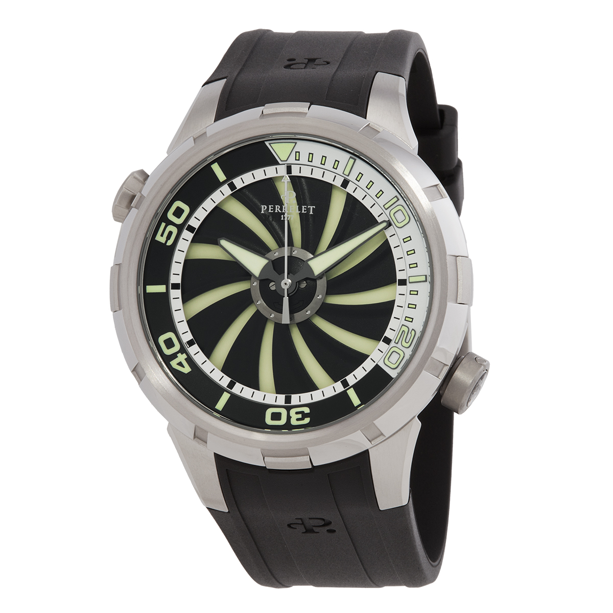 Perrelet Turbine Diver Black Dial Men's Watch A1066/1