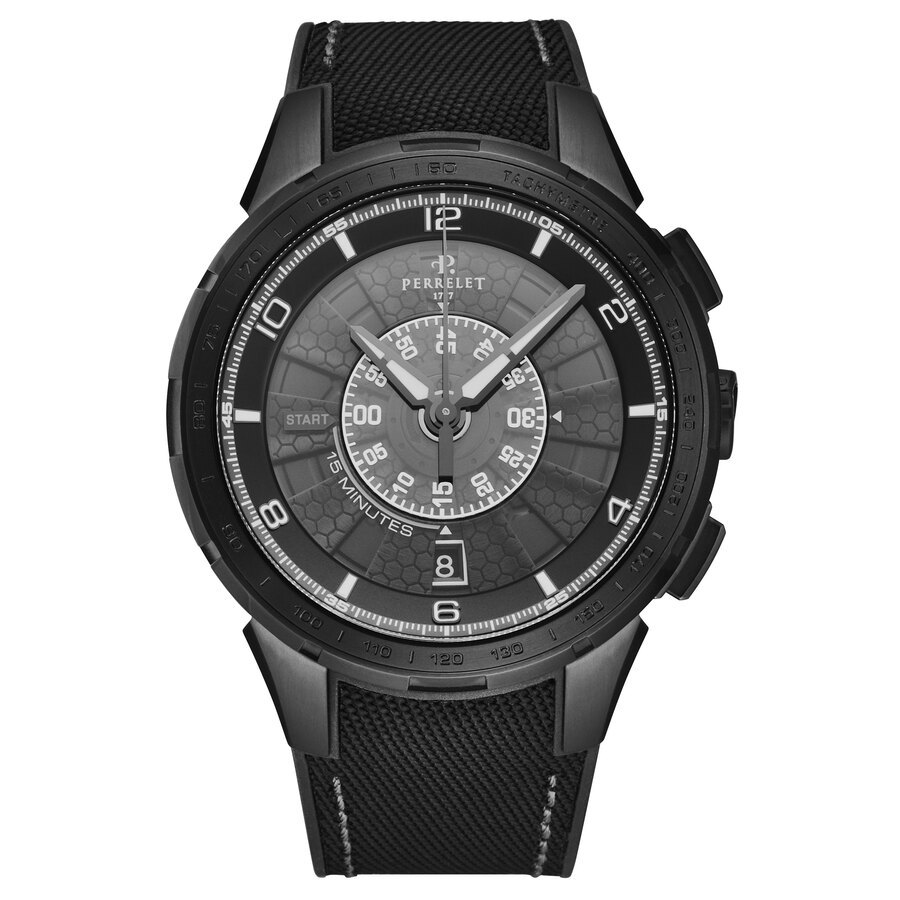 Perrelet Turbine Xl Chronograph Automatic Black Dial Men's Watch A1079/2