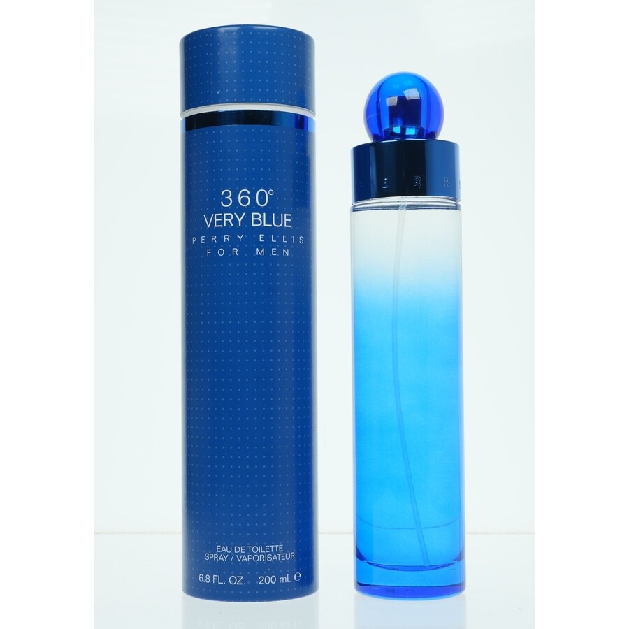 Perry Ellis Men's 360 Very Blue Edt Spray 6.8 oz Fragrances 844061015647 In Amber / Blue / Violet / White