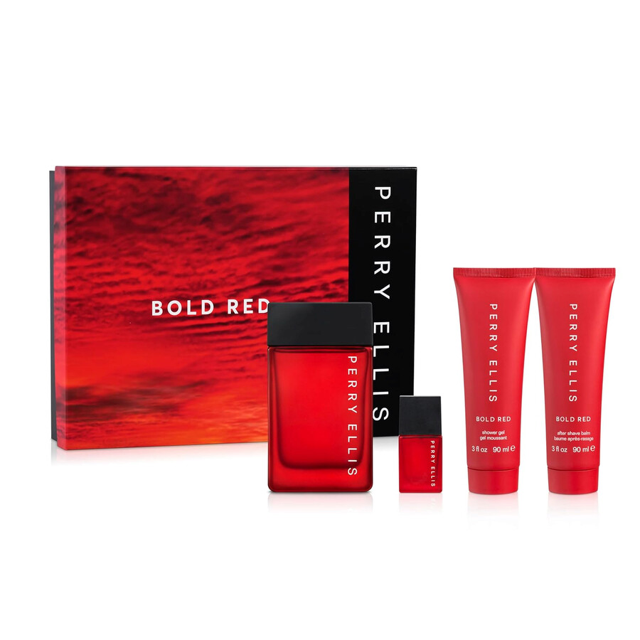 Perry Ellis Men's Bold Red Gift Set Fragrances 844061015746 In Red