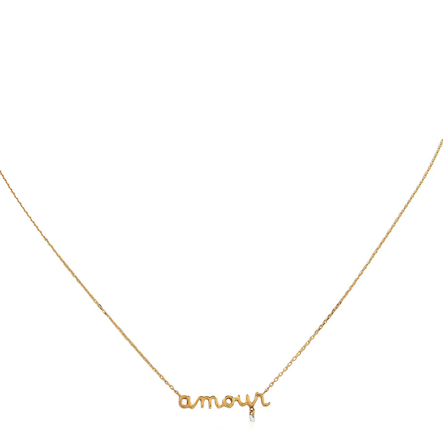 Persée Persee Amour 18k Yellow Gold 0.05 Ct Diamond Necklace