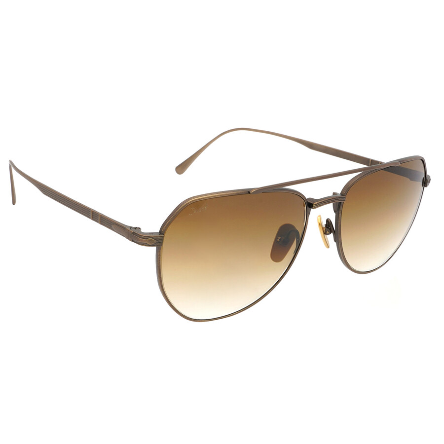Persol Clear Gradient Brown Pilot Titanium Unisex Sunglasses PO5003ST