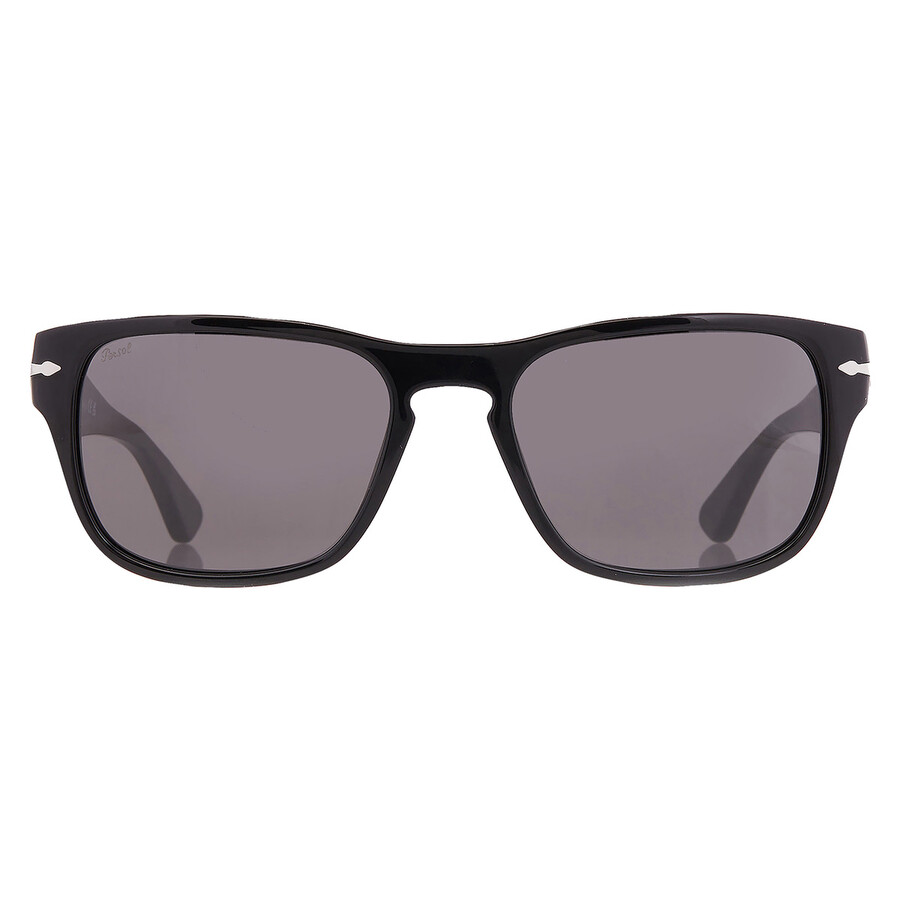 Persol Dark Grey Square Unisex Sunglasses Po3341s 95/b1 55 In Black