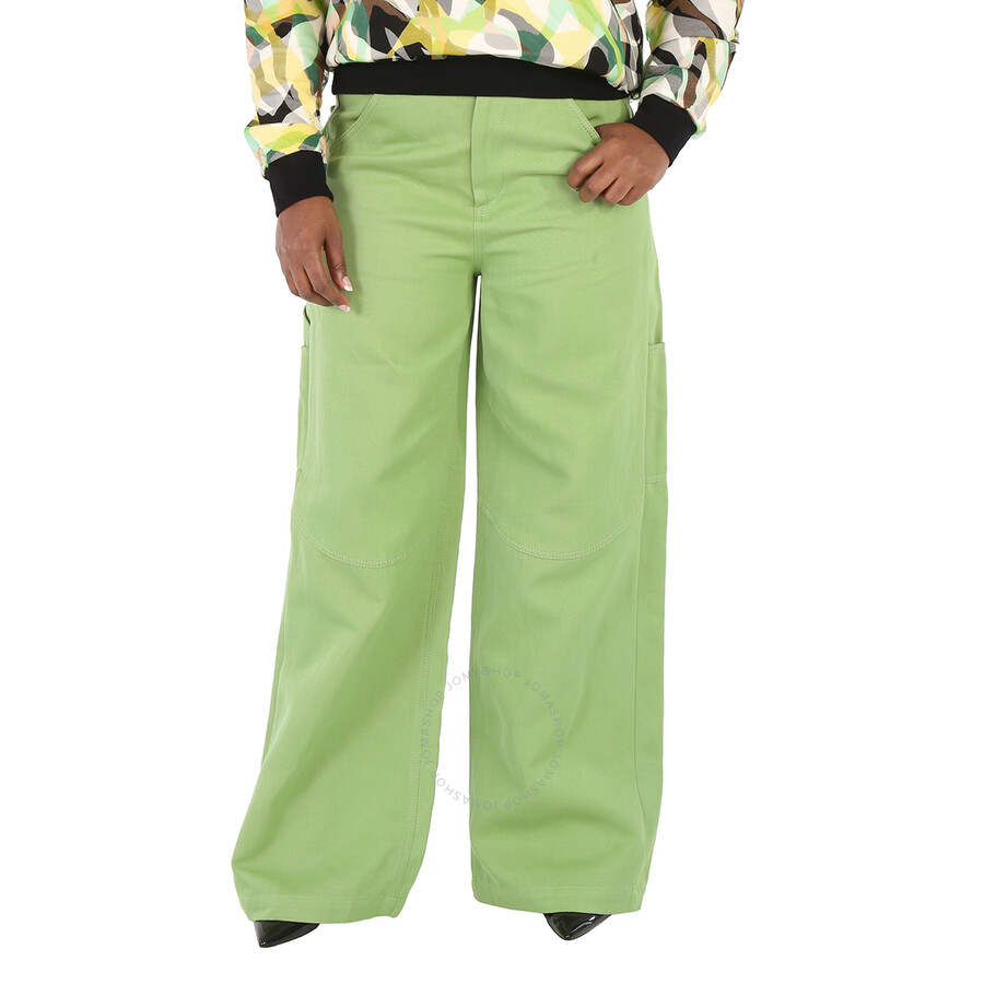 Petar Petrov Ladies Green Cotton Ramie Blend Genaro Trousers In Green